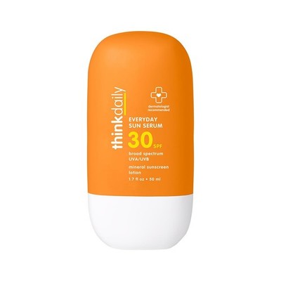 Thinkdaily SPF 30 Face Sunscreen Serum 1.7 oz, Mineral Sunscreen with Non-Nan...