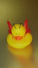 Rubber Ducky Dressed With Red Wings Butterfly 2"