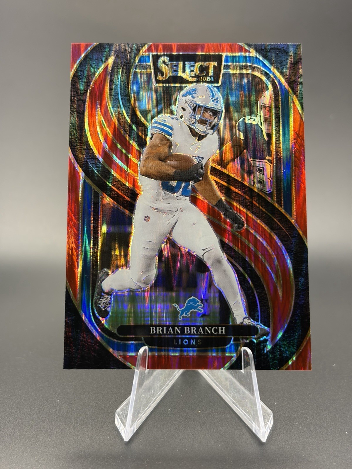 2024 Panini Select - Brian Branch #129 Premier Level Red Prizm /249 Lions