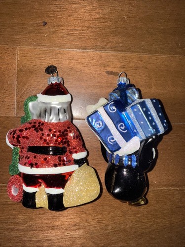 2- CHRISTOPHER RADKO CELEBRATIONS LARGE 5” ORNAMENTS Santa 2010 Penguin 2015 - Picture 4 of 6