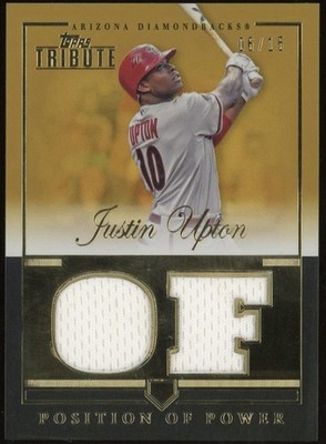 2012 Topps Tribute Position of Power 6 /15 Gold Yellow  Justin Upton #PPO-JU