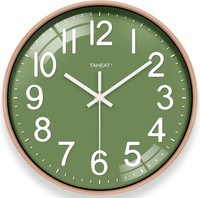 Wanduhr 30Cm Modern GrüN Gold Ohne TickgeräUsche FüR Wohnzimmer KüChe BüRo