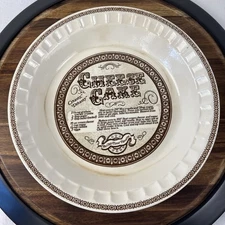 Vintage Royal China/Jeannette Ceramic 11" Pie Dish Cheesecake Recipe USA Made