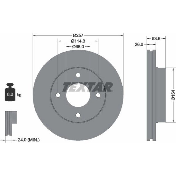 2X Textar 92253103 Bremsscheibe-image