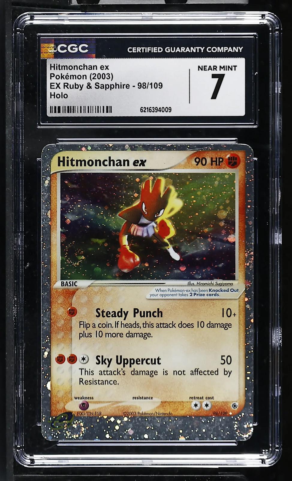 CGC 7 NM Hitmonchan ex 98/109 Holo EX Ruby & Sapphire Pokemon Card