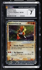 Carta Pokemon CGC 7 NM Hitmonchan ex 98/109 Holo EX Rubino e Zaffiro