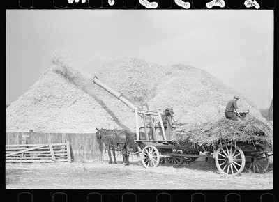 Frederick Maryland 1930s Threshing Machine Wheat Straw Arthur Rothstein