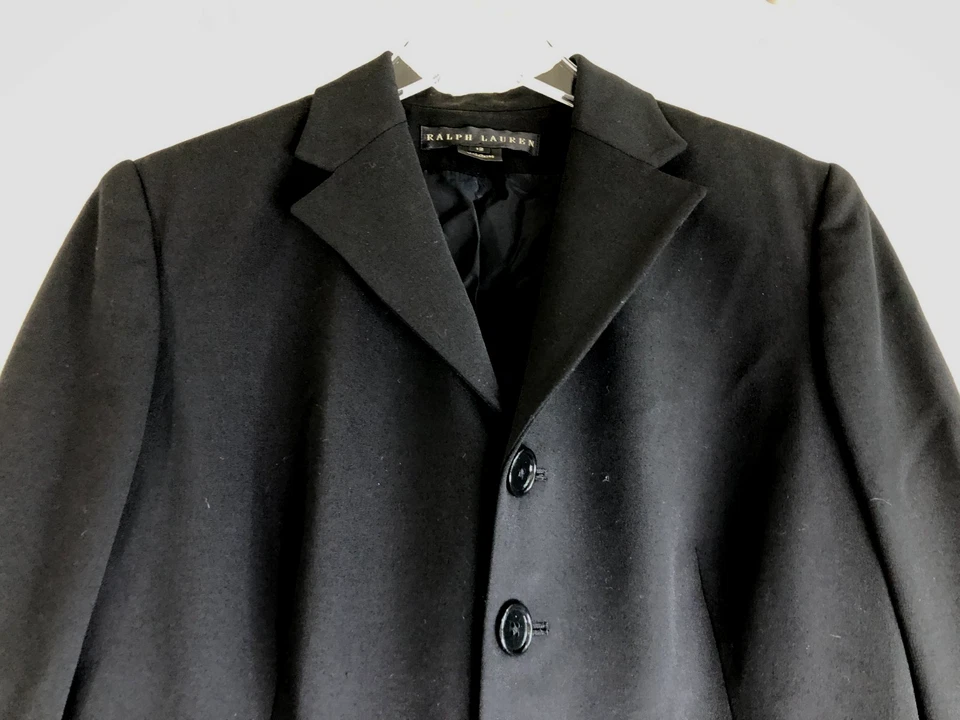 Chaqueta Blazer Ralph Lauren Etiqueta Negra Talla 12 Forrada Lana Corta Peplum 4 Botones Foto 3 de 4