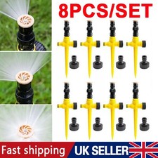 8Pcs 360° Water Sprinkler Garden Automatic Watering Lawn Spike Grass Hose