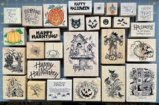 More Fall HALLOWEEN RUBBER STAMPS MANY RARE HTF For CARDS TAGS etc YOU CHOOSE