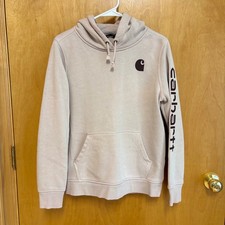 Carhartt Logo Graphic Hoodie Womens Medium Mauve Relaxed Fit 102791 P01