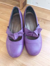 RIVA PURPLE LEATHER SHOES WITH BOWS  SIZE 3/36
