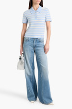 NEW Veronica Beard Brandt Blue Cashmere Striped Polo Sweater Sz S NWT $398