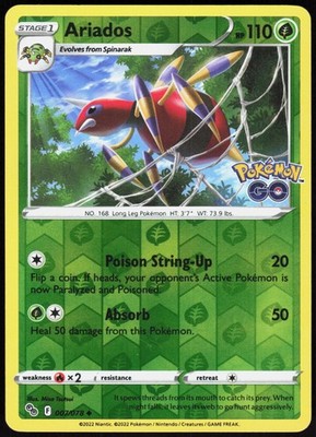 Pokemon GO Ariados 007/078 Uncommon Pokemon Reverse Holo NM/M