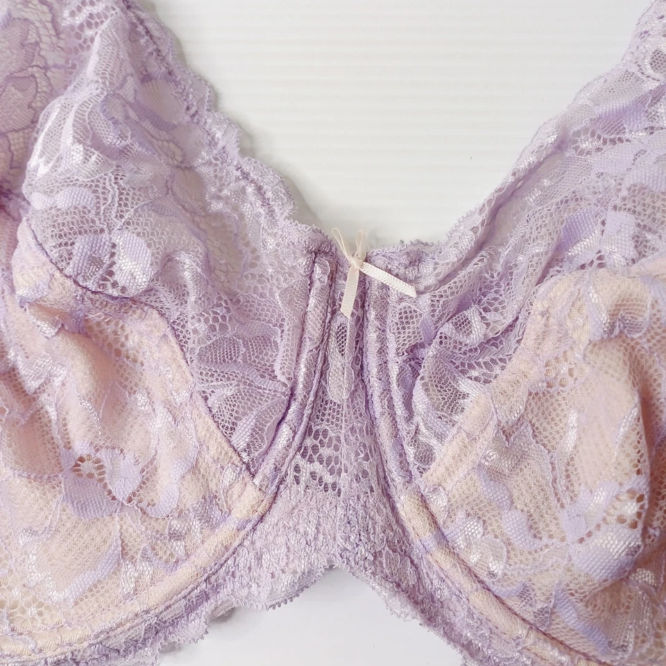 Kayser Bra 20E Purple Minimiser Soft Cup Underwire Lacy - image 2 of 4