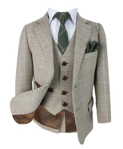 Tweed Suit Formal Wedding Prom Suits 