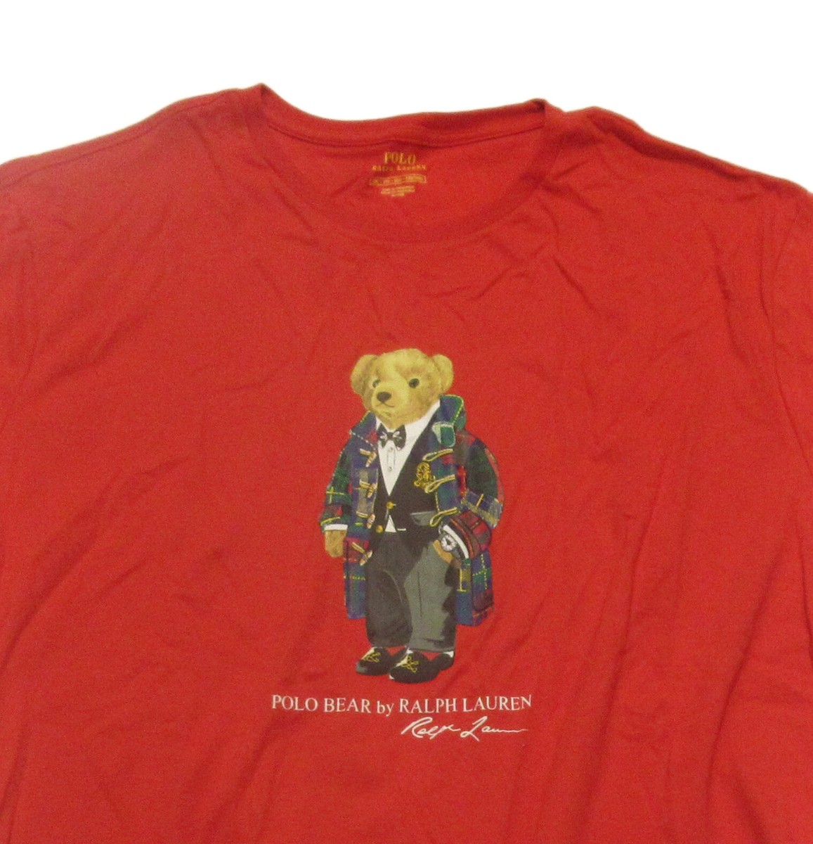 Polo Ralph Lauren Men's Red Holiday Polo Bear Graphic Print Crew