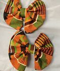 Pair Of Kente Cloth hair bow, black history month
