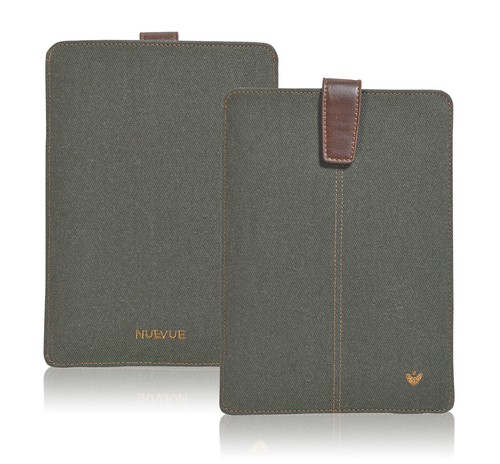 iPad mini 5 Case Green Cotton Twill NueVue Screen Cleaning Sanitizing Sleeve - Picture 1 of 11