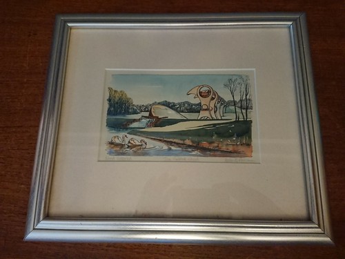 Helen B RUNCIMAN Falkirk Wheel Canal Scottish Picture Landscape Handcolored  - Bild 1 von 12