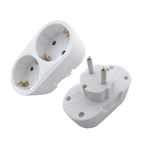 Doppelstecker Mehrfachstecker Duo Stecker 2-fach Multistecker Vertikal weiss - Bild 6 von 16