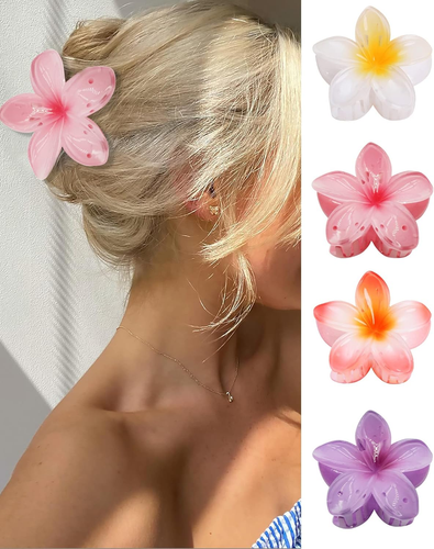 Flower Hair Claw Clips-4Pcs for Thick Hair,Strong Hold Nonslip,Hawaiian,Cute Lar - Picture 8 of 12