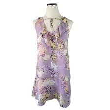 Farm Rio Floral Lavender Sleeveless Dress Size Small Fairy Ruffle Whimsical