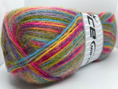 Angora Supreme Color Pink Lilac Blue + 35096 Ice Yarns Angora Acr Fine 100g 601y