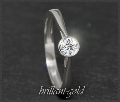 Diamant Damen Ring mit 0,28ct in 585 Gold; River D & VVS2, 14K Solitärring, NEU