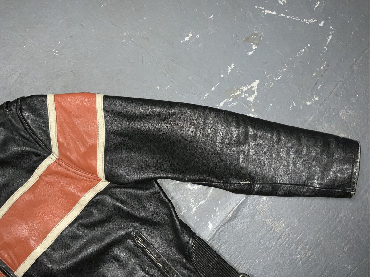 Harley Davidson Leather Jacket Vintage Victory Lane Orange Harley Davidson Leather Jacket Vintage Victory Lane Orange