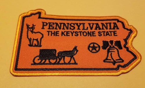 Patch ricamata stile magnete ricamato Pennsylvania The Keystone State 2,5x4 - Foto 1 di 2