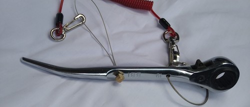 Cricchetto chiave piatta per ponteggio 10" 19 e 21 mm e 2 cavi utensili cordino - Foto 3 di 7