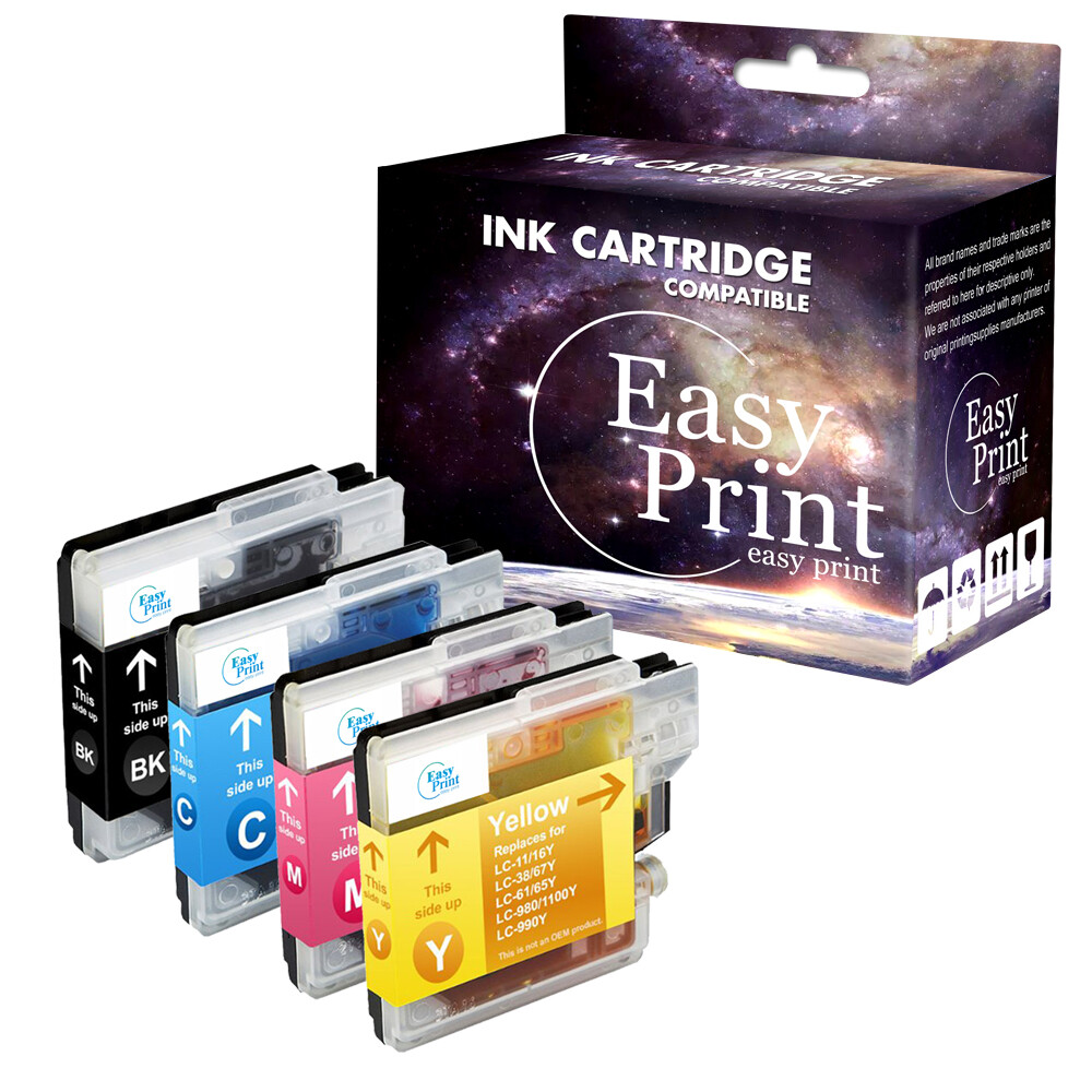 4 Cartucce Nero Compatibili Brother LC65 Per MFC-5890CN MFC-5895CW MFC-6490CW