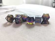 Sirius Dice Pink + Green + Blue Acrylic Dice Set of 6 with Bonus Black/Clear Die