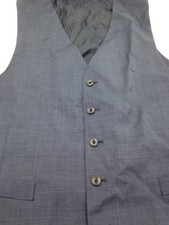 $145 Bar Iii Men Blue Slim Fit 5 Button Wool Lined Suit Vest Waistcoat X-Large