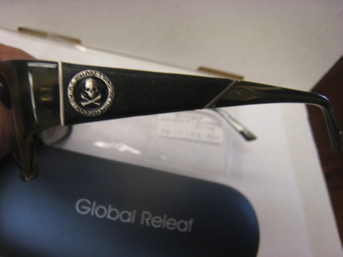 Ed Hardy Eyeglasses SKULL CROSSBONES OLV 56-17-135-36v W/case