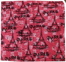 Wholesale Lot of 6 Paris Forever Eiffel Tower Pink 22"x22" 100 Cotton Bandanna