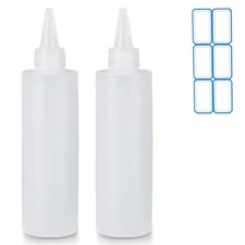 2 Pack 10 Oz (300ml) Condiment Squeeze Bottles, Leak Proof Refillable Condime...