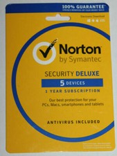 Norton Security Deluxe - 5 Device for 21353845. Unused