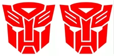 Autobot Inspired Transformers - Two 5" Red Vinyl Decal Car Truck Window laptop