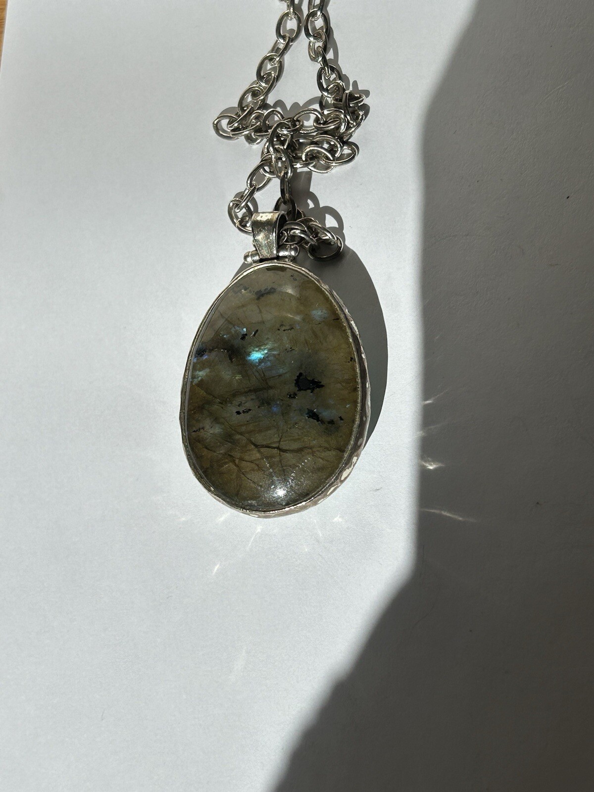 Large Labradorite Gemstone Silver Tone Double Sid… - image 6