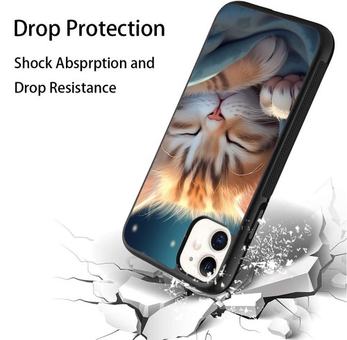 Anti scratch Cover For iPhone SE XS XR Max 5 6 7 8 Plus orange cat Kitten lively - Picture 19 of 25