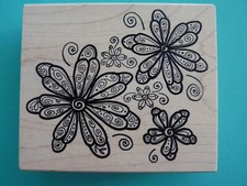 Artsy Flower Blossom Cluster, Large MAGENTA Rubber Stamp
