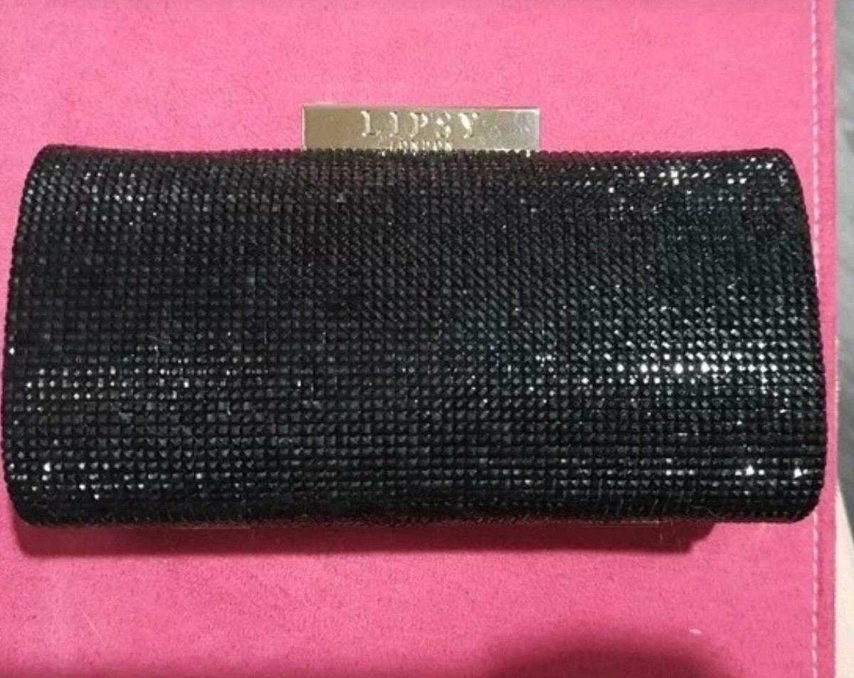 Lipsy Black Box Clutch Bag UK
