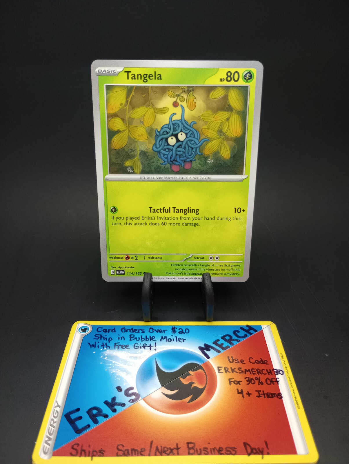 Tangela 114/165 English 151 Regular Common Pokemon Card 