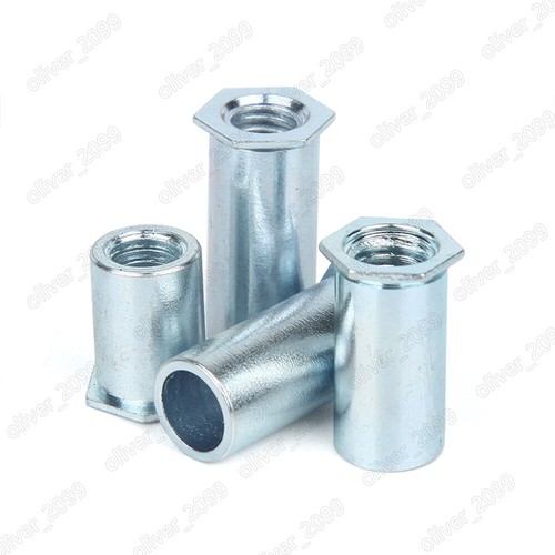 Tuercas de remache hueco de acero galvanizado 4,8 cabeza hexagonal plana M2 M2,5 M3 M4 M5 M6 - Imagen 6 de 6