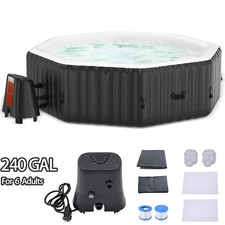 NAIZEA 4-6 Person Inflatable Hot Tub 77"X77"X25" Octagonal Blow up