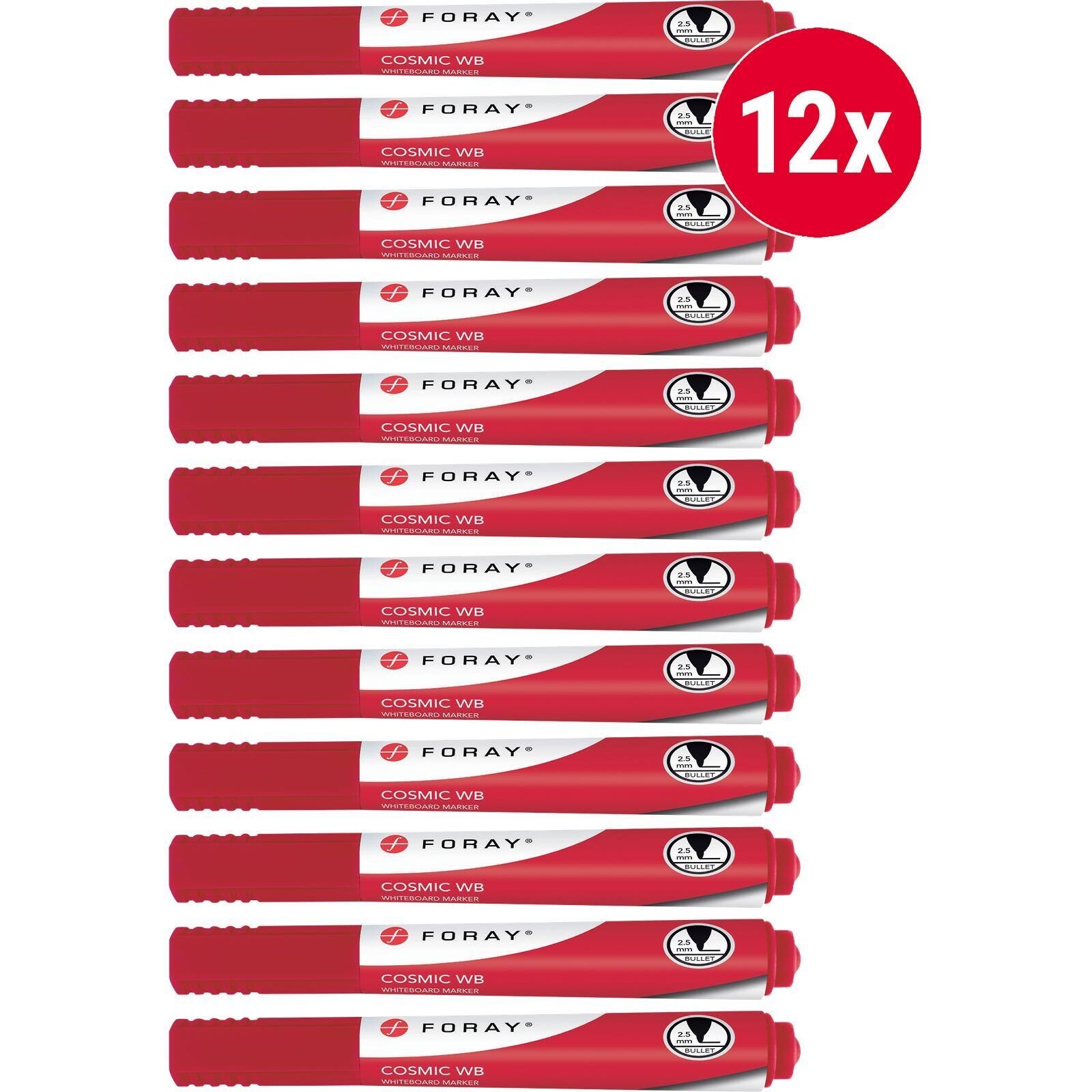 Red Whiteboard Markers Foray Cosmic Bullet Tip 2.5 mm 3709706 Pack of 12