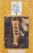 Christmas Home PRIMITIVE Wool Embroidery Pattern Penny Rugs INCLUDES STOCKING