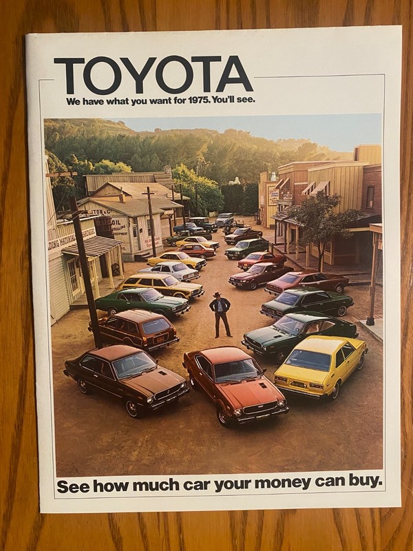 1975 Toyota Sales Brochure - Corolla, Celica, Corona, Mark II, Land Cruiser, etc